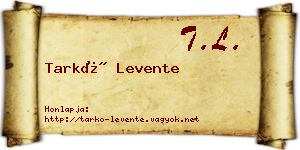 Tarkó Levente névjegykártya